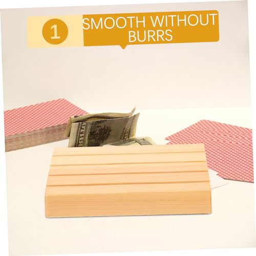 Yardwe 2Pcs Wooden Card Holder Wooden Display Base for Playing Cards Practical Storage for Games Compact Design for Home Decoration Sturdy Stand for Cards and Chess