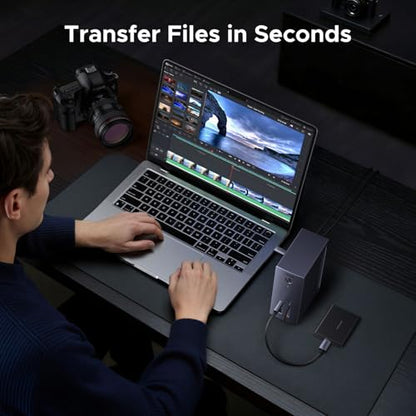UGREEN Revodok NVMe 10-in-1 Docking Station 4K@60Hz HDMI | M.2 NVMe SSD Enclosure, 10Gbps USB-C/A, 100W PD Charging, Gigabit Ethernet, SD/TF for MacBook M5, Mac mini M4, Windows Laptop