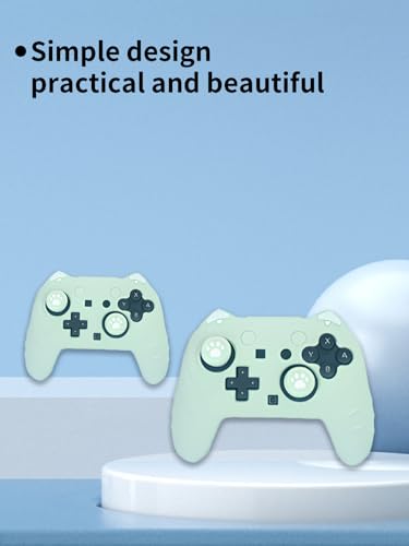 Case for Nintendo Switch 2 Pro Controller,UYRUREL Premium Sillence Material,Shock-Absorbing and Anti Drop Protection Soft Shell,with Stickers and Thumb Grips,Green. - color: Green