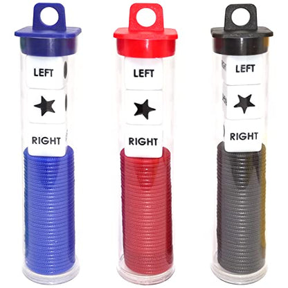 Ahoper Right Left Center Dice Game Prime Set Bundle with 3 Dices + 36 Chips. Round Tube Storage is Very Convenient for Travel. Easy to Store, Carry Around. (3 Pack) - color: 3 Pack