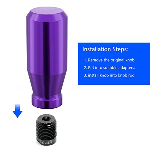 Purple Weighted Manual Automatic Gear Shifter Shift Knobs Lever with 6 Metal Adapters Fit Compatible with Manual Cars Most Automatic Cars - color: AA-Z-04-02