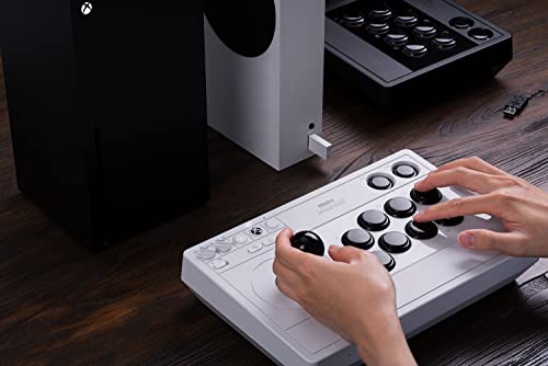 8BitDo Wireless Arcade Stick for Xbox Series X|S, Xbox One and Windows 10, Arcade Fight Stick with 3.5mm Audio Jack - Officially Licensed (White)