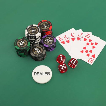 Mahjong Mat with 3 Dice, Anti Slip and Noise Reduction Table Cover for Mahjong, Poker, Card, Board & Tile Games (Green, 31.5 inches) - color: Green