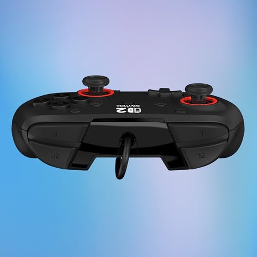 Turtle Beach Rematch Wired Gaming Controller, Nintendo Switch 2, Lite, OLED | Hall-Effect Thumbsticks, 2 Mappable Buttons, Audio Jack, C-Button for Game Chat, Licensed for Nintendo Switch 2, Black & Red - color: Black