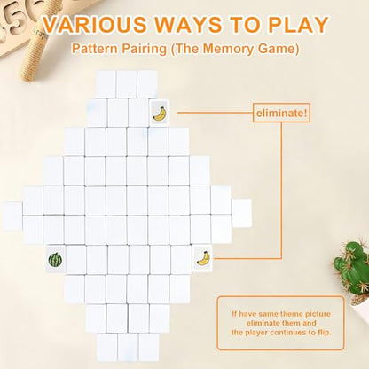 Vita Mahjong Game Set with Stickers, 65 Tiles DIY Plastic Mahjong Block Set, 2 Player Seaside Escape Push Tiles Game (White) - color: White