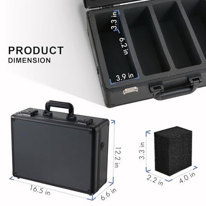 Graded Card Storage Box – Aluminum Alloy Trading Cards Storage Box with Combination Lock - Holds 140+ Graded Cards, Sports Card Case, Fits PSA, CSG, BGS (Black) - color: Black