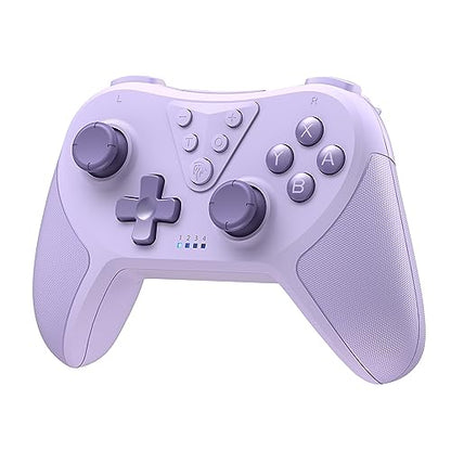 EasySMX Wireless Bluetooth Game Controller Compatible with Switch, Wake-up Support, 6-Axis Gyroscope, Turbo Mode & Adjustable Vibration - color: Purple