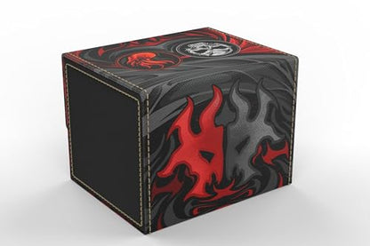 Vault- TCG/MTG 100+ Card Color Combo Deck Box (Black/Red) - color: Black/Red