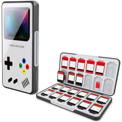HEIYING Switch Game Card Case for Switch 2 /OLED / Lite,Custom Pattern Game Cards Holder with 24 Games Card Slots and 24 Micro SD Cards Slots for Easy to Carry - color: Glass Game Console