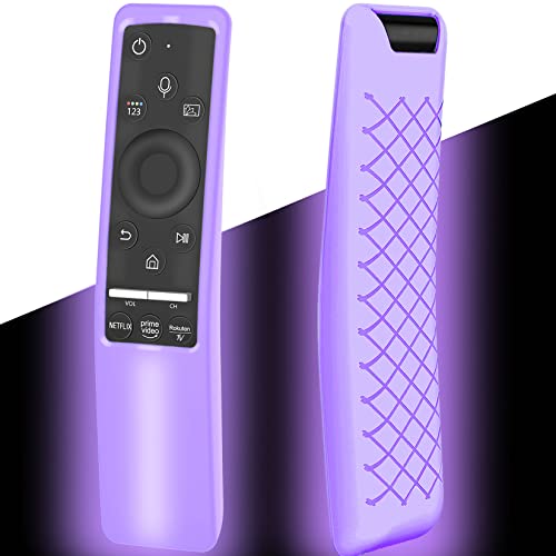 Case Compatible with Samsung Smart TV Remote Controller BN59 Series, Light Weight Silicone Cover Protector Shockproof Anti-Slip Remote Skin Sleeve - Black (Glow Purple) - color: Glow Purple