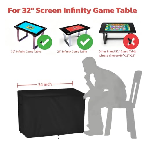 Arcade Gaming Table Cover,32 In Screen Protector for Infinitys Game Table | 34x22x22,Waterproof Dustproof Heavy Duty Oxford Fabric,for Arcad1Up 32 inch Infinity's Touch Screen Game Table - size: Inifinity-34"x22"x22"