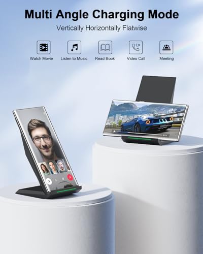 Fast Wireless Charger, [2 Pack] NANAMI Wireless Charging Stand for iPhone 16/16 Plus/16 Pro/16 Pro Max/15/14/13/12, Phone Charger Dock for Samsung Galaxy S26/S26+/S24/S24 Ultra/S23/S22/S21, Pixel 6/5 | Compatible with iPhone 17/17 Pro/16/15/14/13/12,Phone
