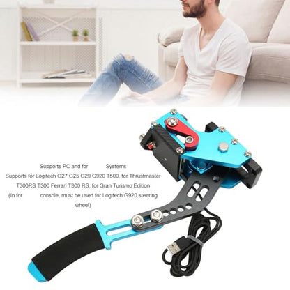 GOWENIC USB Handbrake, Sim Racing Game Hand Brake 64 Bit 2 in 1 Handbrake for ONE, Series S X PC with G920, for, iRacing Setup Use (Blue) - color: Blue