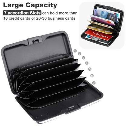 ELFISH Mini RFID Aluminum Wallet Credit Cards Holder Business Card Case Metal ID Case for Men Women (Eye heart) - color: Eye heart