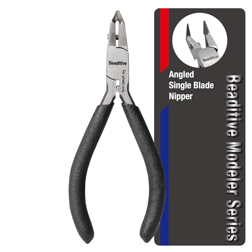 Beaditive Single Blade Nipper for Plastic Model - Plastic Sprue Cutter - Gunpla, Gundam Model, Scale Model Building (Angled) - style: Angled