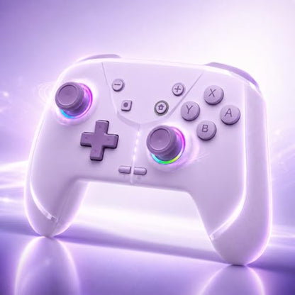 Switch Controller, Wireless Pro Controller for Nintendo Switch 2/Switch/Lite/OLED, Bluetooth controllers Compatible with iPhone/Mac/iPad/iOS/Android/Phone/PC/Steam and TV with Programming/RGB4/Vibration / 3 Turbo Modes/6-Axis/Motion (Purple) - color: Purp