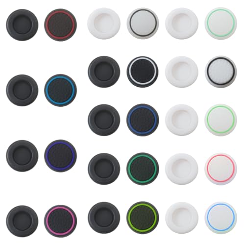 Update Compatible with 15 Pairs Thumb Grips Silicone Analog Stick Covers Thumbstick Controller Replacement Joystick Cap for PS4 PS3 PS2 Xbox One Xbox 360 Wii U, New Version