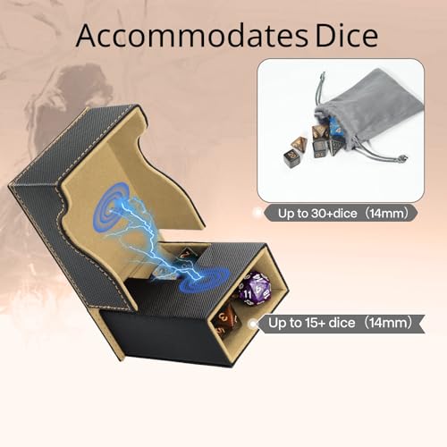Dice Tower and Tray,Foldable Portable Dice Rolling Tower,Dice Roller Accessory for Dungeons and Dragons,Classic Board Games,RPG Games,and Tabletop Games Black/Brown - color: Black/Brown