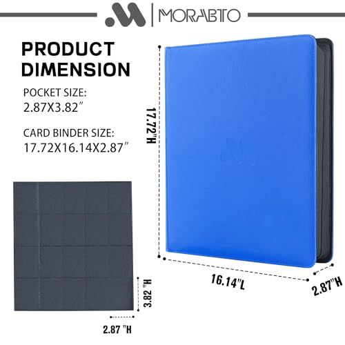 Card Binder 20 Pocket,Trading Card Binder Holds up to 2000 Cards with 50 Sleeves,Zipper Card Holder Album Compatible with TCG Card/Game Cards/Sports Card - color: Light Blue, size: 20 Pocket 2000