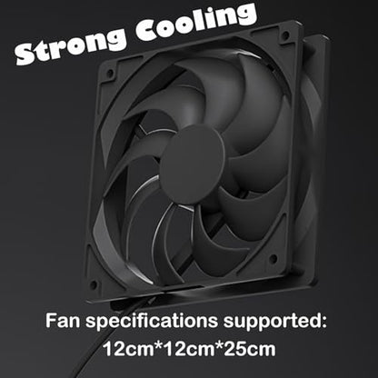 Aluminum Mini PC Cooler Stand with 120mm Fan | Desktop Cooling Base for Mac Mini, Router, Modem, Network Switch & TV Box - Heavy Duty Thermal Stand, USB Powered, Black - color: black