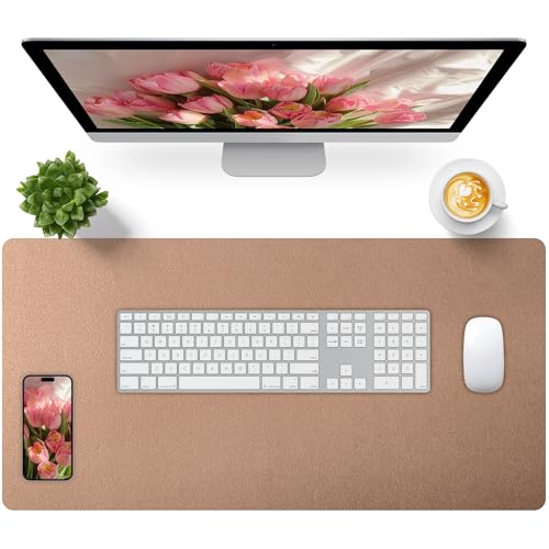Bloss Gold Desk Mat 31.5x15.7 Inches, Desk Matt for Desktop, Waterproof Large Desk Pad, Computer Mat for Office/Home/Decor/Christmas Desk Mat - color: Champ Gold, size: 31.5" x 15.7"