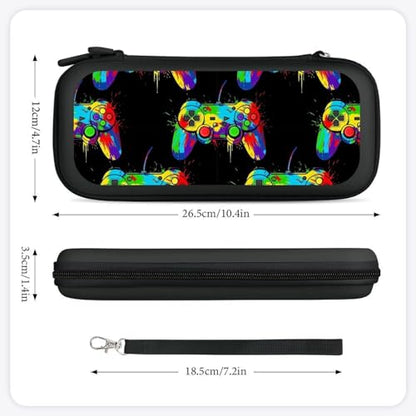 PPIKTC Game Carrying Bag Compatible with Nintendo Switch, Video Game Gaming Portable Game Pouch with 15 Games Cartridges and Protective Hard Shell Case - color: Design (217)