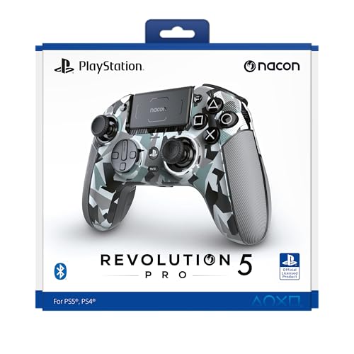 Nacon Revolution 5 Pro Officially Licensed PlayStation Wireless Controller | For PS5 / PS4 / PC - Hall Effect Joysticks and Triggers, Trigger Stops, Mappable Buttons, 8-way and 4-Way D-pad - Arctic Camo - color: Arctic Camo