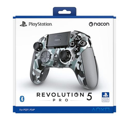 Nacon Revolution 5 Pro Officially Licensed PlayStation Wireless Controller | For PS5 / PS4 / PC - Hall Effect Joysticks and Triggers, Trigger Stops, Mappable Buttons, 8-way and 4-Way D-pad - Arctic Camo - color: Arctic Camo
