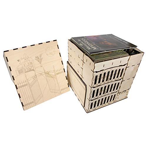 The Broken Token Mansions of Madness Compatible Mad Manor Crate - Wooden Storage Box with Multiple Trays and Dividers