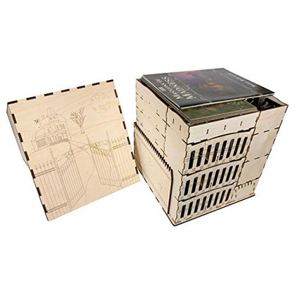 The Broken Token Mansions of Madness Compatible Mad Manor Crate - Wooden Storage Box with Multiple Trays and Dividers