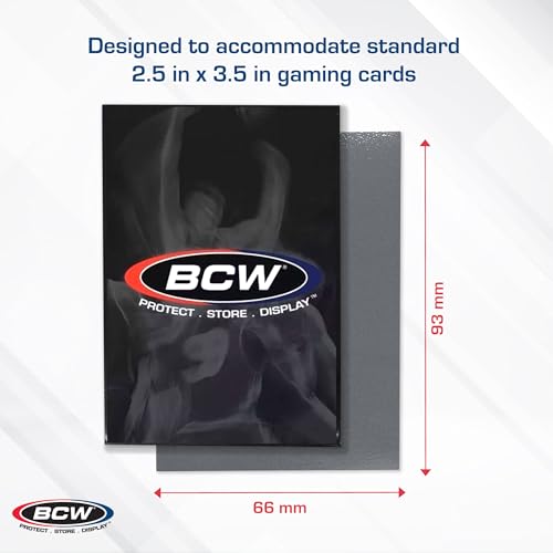 BCW Elite2 Matte Card Sleeves – Cool Gray | Anti-Glare Front | Textured Back | Fits Standard 2.5" x 3.5" Cards - 100 Pack - color: Cool Grey