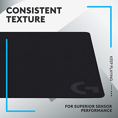 Logitech G240 Cloth Gaming Mouse Pad (340x280x1) - Black | 340x280x1, Optimized for gaming sensors, moderate surface friction - size: M, style: Cloth