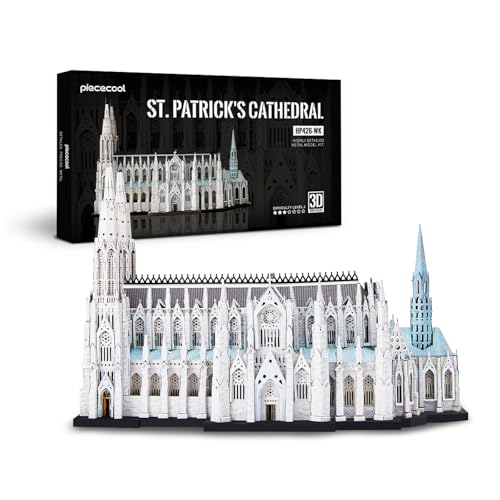Piececool 3D Metal Puzzles for Adults, St. Patrick's Cathedral Model Kits,New York Cathedral Architecture Building Kits, DIY Hobbies Crafts for Adult Family Time,Home Decor Best Gifts