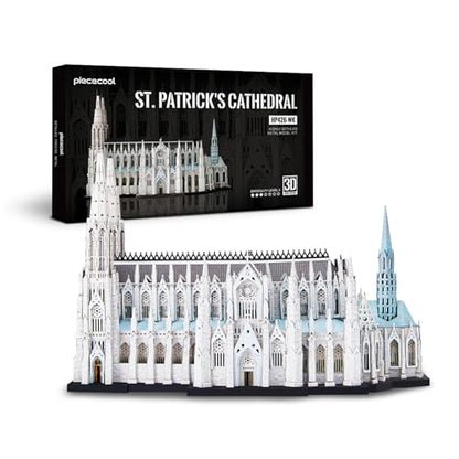 Piececool 3D Metal Puzzles for Adults, St. Patrick's Cathedral Model Kits,New York Cathedral Architecture Building Kits, DIY Hobbies Crafts for Adult Family Time,Home Decor Best Gifts