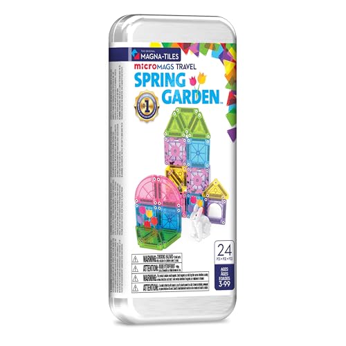 MAGNA-TILES microMAGS 24-Piece Spring Garden Travel Set, The Original Magnetic Building Brand - style: Spring Garden