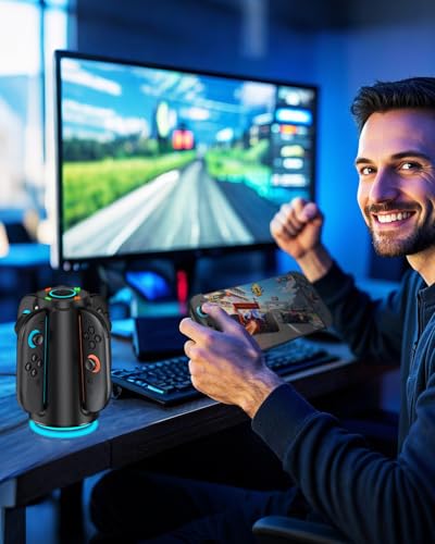Switch 2 Charging Dock for Nintendo Controller Joy Con (2025), Mocagen Joy-Con 2 Charger Station with Dynamic Light, Magnetic Mount for 4 in 1 Switch 2 Joy-con Accessories - size: Round
