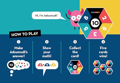 Evermade Adsumudi Math Game - The Monstrously Fun, Smart Game for Kids to Practice Multiplication, Division, Addition and Subtraction - Great for Kids Ages 8-12