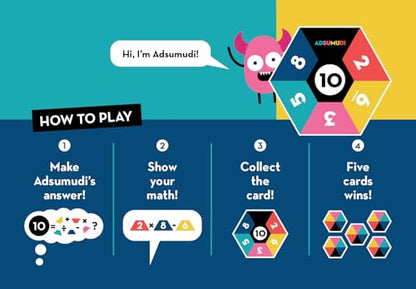 Evermade Adsumudi Math Game - The Monstrously Fun, Smart Game for Kids to Practice Multiplication, Division, Addition and Subtraction - Great for Kids Ages 8-12