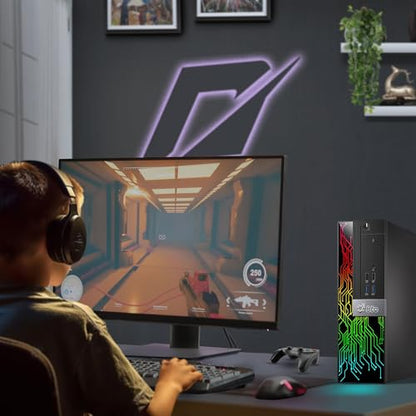 BTO RGB SFF Desktop Computer — Intel Core i5-8500 — 16GB DDR4 RAM — 128GB SSD — 500GB HDD — GeForce GT 1030 — 24" Monitor — RGB Keyboard & Mouse — Wi-Fi — Gaming PC — Windows 11 Pro (Renewed)