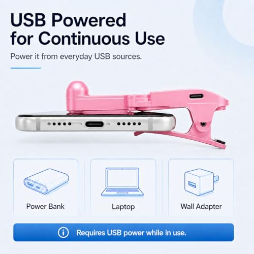 Aylthyo Auto Clicker for Smart Phone, Phone Screen Device Speed Clicker for iPhone iPad Apps, Fast Click Simulation Finger Continuous Click for Tiktok, Live Broadcasts Likes, Lightning Deal, Reward Task, Plug and Play (Pink) - size: PINK-1 PC