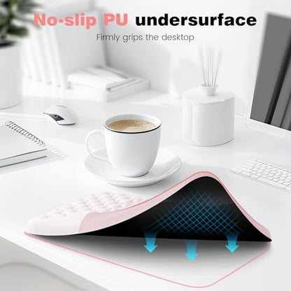 Ospelelf Mouse Pad with Wrist Rest Ergonomic Comfortable Pain Relief Mousepad Wrist Support for Computer Solid Pink - color: Solid Pink