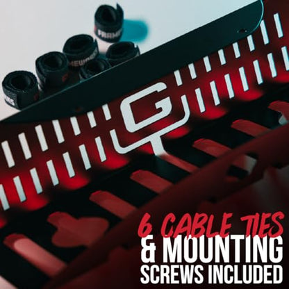 Gator Frameworks Metal Cable Management System - Mounts Under Desk for a Clutter Free Space with 1" Sapced Slots and (6) Cable Ties, (GFW-CBLMGM-MTL) - style: Metal System