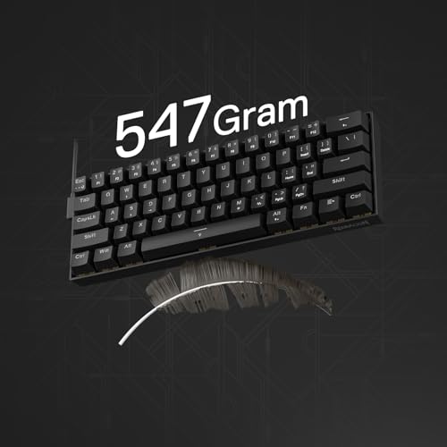 Redragon K617 HE Rapid Trigger Gaming Keyboard, 60% 61 Keys Wired Mechanical Keyboard w/Hyper-Fast Actuation, Dedicated Hall Effect Magnetic Switch, Actuation Point Adjustable, Essential Black - color: Black (HE Version)