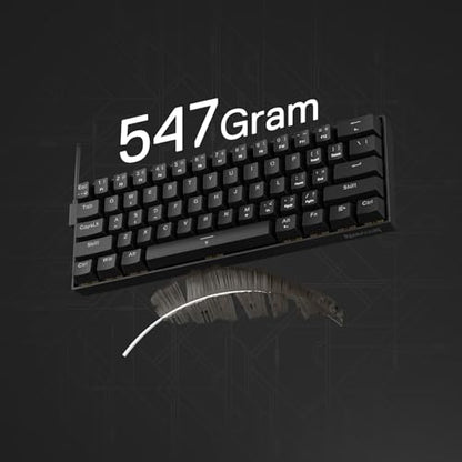 Redragon K617 HE Rapid Trigger Gaming Keyboard, 60% 61 Keys Wired Mechanical Keyboard w/Hyper-Fast Actuation, Dedicated Hall Effect Magnetic Switch, Actuation Point Adjustable, Essential Black - color: Black (HE Version)