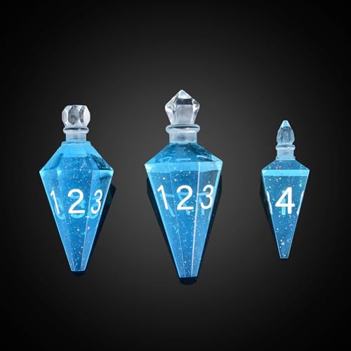7PCS Potion DND Dice Set,Transparent Sharp Edge Die Set D&D RPG Polyhedral Die,for Dungeons & Dragons, Pathfinder, and TTRPG Roleplaying Games (Blue) - color: Blue