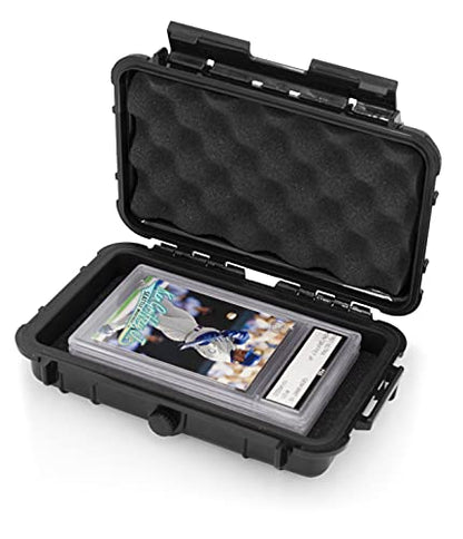CASEMATIX Graded Card Storage Box Sports Trading Card Case Compatible With up 3 BGS 5 PSA Card Graded Sports Card Slabs - Airtight, Waterproof with Moisture and Dust Protection