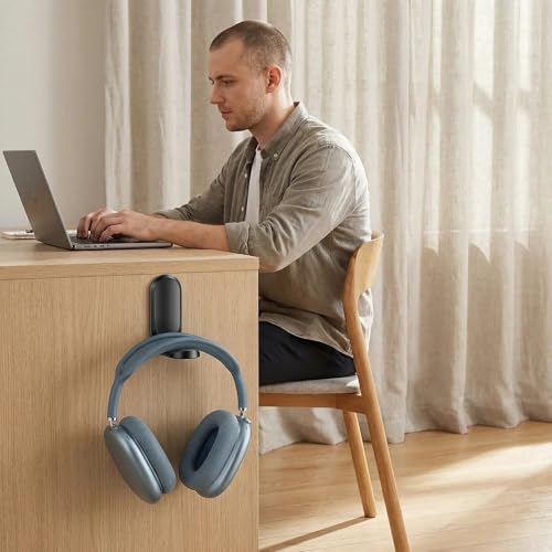 Headphone Stand, Sticky Headset Hanger,Adhesive Headphone Holder Hook Mount, Headset Stand Holder Clip Under Desk, Earphone Clamp