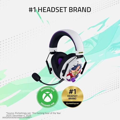 Razer BlackShark V3 Pro Wireless ANC Xbox Gaming Headset, 2XKO Edition | Full Band Mic, 50mm Drivers, 2.4 GHz, Bluetooth, USB, 3.5mm, Works with PC, Mac, PS5, Nintendo Switch, 70 Hr Battery - color: 2XKO Edition, style: Xbox