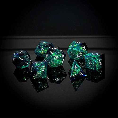 Sharp Edge DND Dice Set – Surge 7 Piece Polyhedral Dice in Retro VHS Box – TTRPG Tabletop RPG Game Accessory - style: Surge