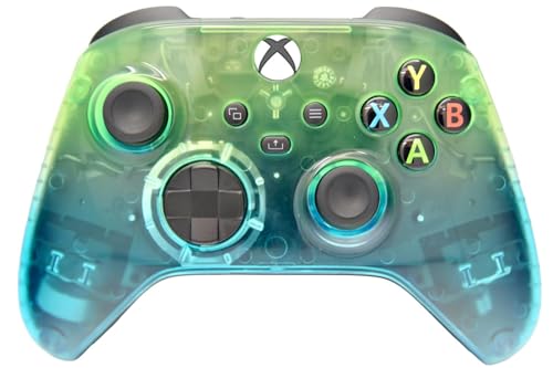 Wireless Custom Controller Compatible with PC, Windows 10+, Series X/S & One (Series X/S Clear Green & Blue) - color: Series X/S Clear Green & Blue